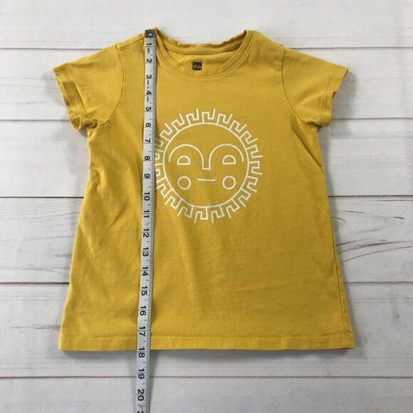 Tea Kids Basic Graphic Yellow Sun T-Shirt Size 8 - Picture 2 of 6